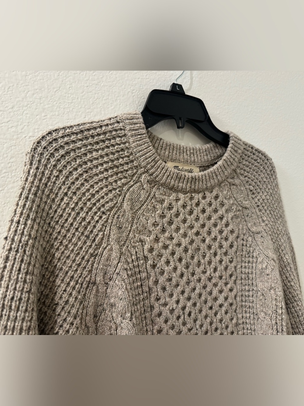 Madewell Cableknit Sweater - Tan barley - Size M - Picture 4 of 8